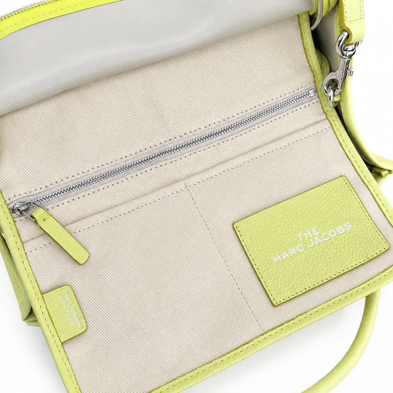 Marc Jacobs The Leather Small Tote Bag Kiwi Green Full Grain Leather Women's Crossbody Handbag