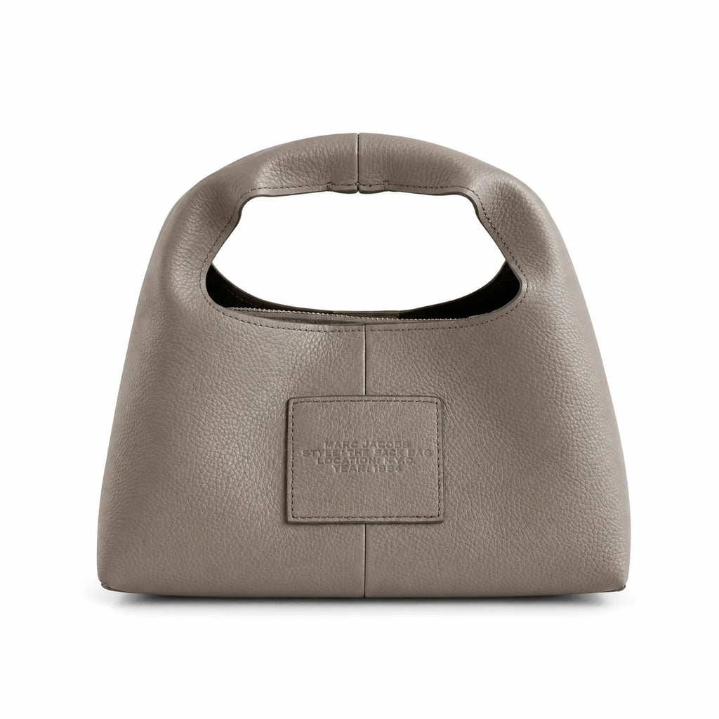 Marc Jacobs The Mini Sack Bag Grey Pebble-Grain Leather Mini Top-Handle Bag