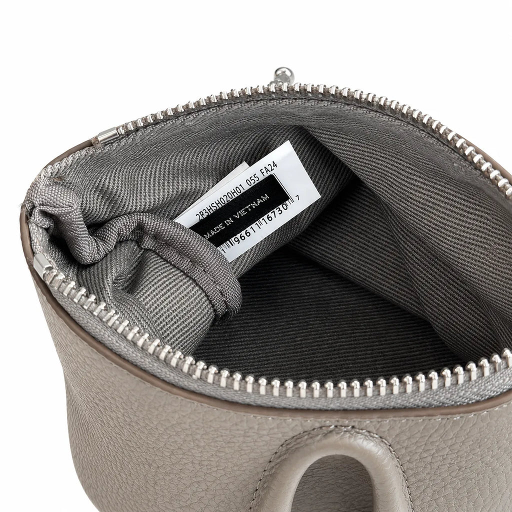 Marc Jacobs The Mini Sack Bag Grey Pebble-Grain Leather Mini Top-Handle Bag