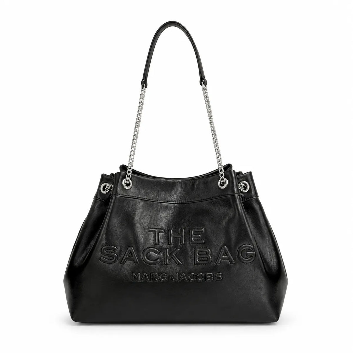 Marc Jacobs The Sack Bag Large Cream Soft Leather Chain-Strap Tote Bag with Embossed Logo