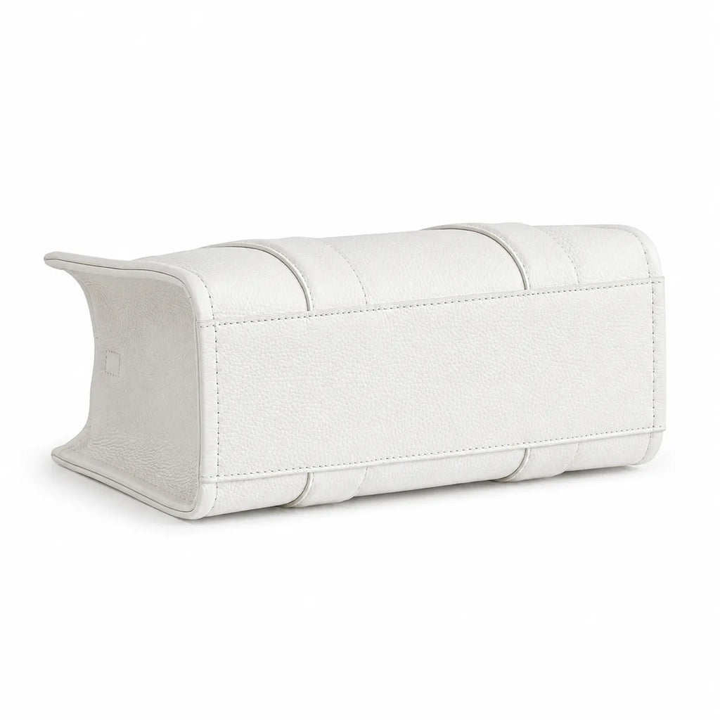 Marc Jacobs The Tote Bag Mini White Pebble Leather Top-Handle Crossbody Bag