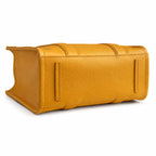 Marc Jacobs The Tote Bag Small Mustard Yellow Pebbled Leather Tote Bag with Adjustable Crossbody Strap