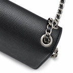 Marc Jacobs The J Marc Shoulder Bag Black & Cream Pebble Leather Chain Strap Crossbody Bag with Silver Lock