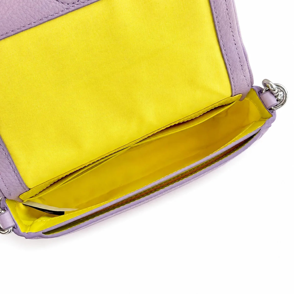 Marc Jacobs The Mini Bag Lavender Purple Pebble-Grain Leather Mini Crossbody Bag 20x12x5cm