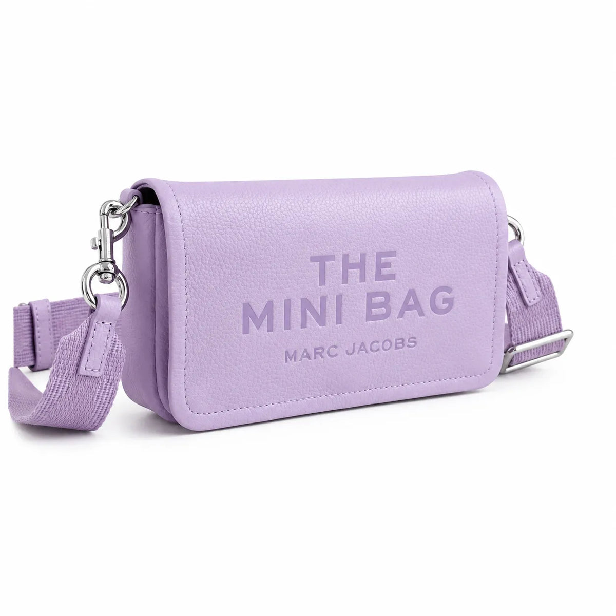 Marc Jacobs The Mini Bag Lavender Purple Pebble-Grain Leather Mini Crossbody Bag 20x12x5cm