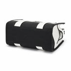 Marc Jacobs The Tote Bag Small Black & White Colorblock Pebble Leather Top-Handle Crossbody Bag with Embossed Logo