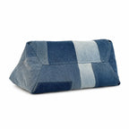 Marc Jacobs The Sack Bag Medium Deconstructed Denim Patchwork Shoulder Bag with Embossed Logo