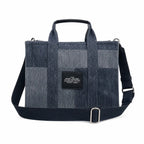 Marc Jacobs The Tote Bag Medium Denim Patchwork Top-Handle Crossbody Bag with Embossed Logo