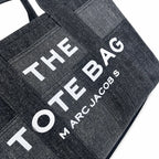 Marc Jacobs The Tote Bag Medium Denim Patchwork Top-Handle Crossbody Bag with Embossed Logo