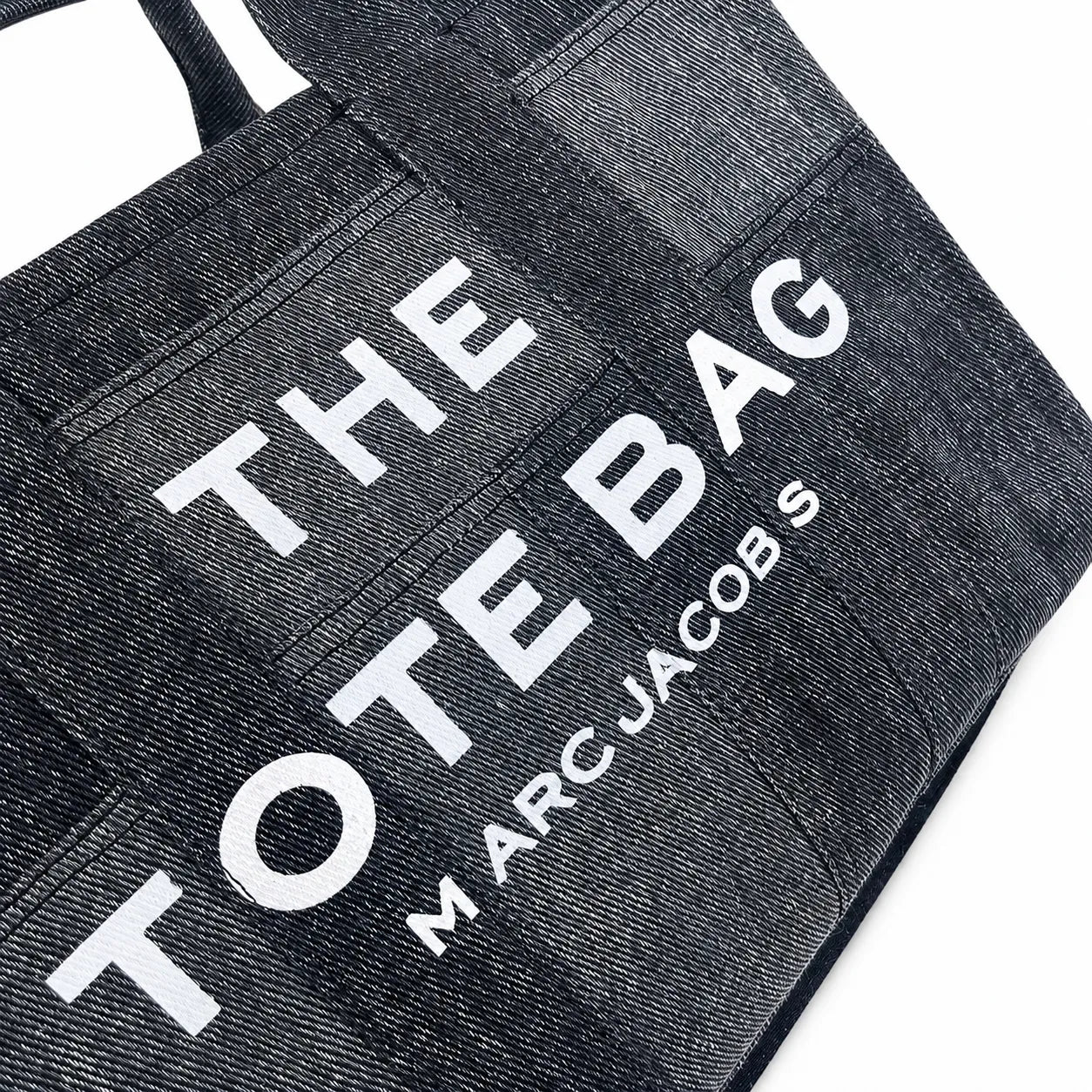 Marc Jacobs The Tote Bag Medium Denim Patchwork Top-Handle Crossbody Bag with Embossed Logo