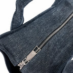 Marc Jacobs The Tote Bag Medium Denim Patchwork Top-Handle Crossbody Bag with Embossed Logo