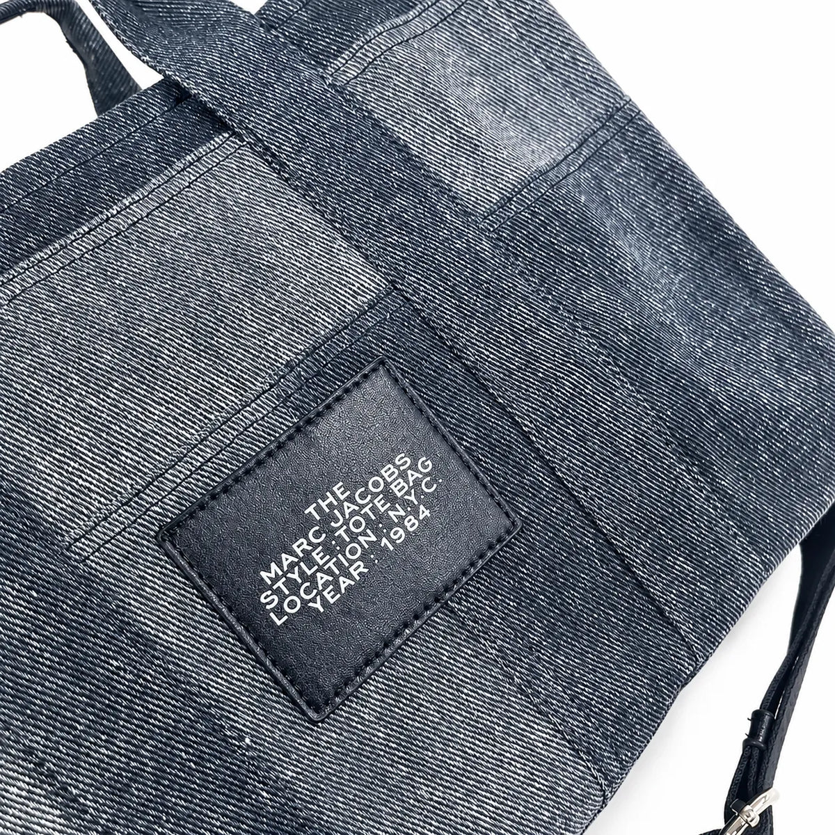 Marc Jacobs The Tote Bag Medium Denim Patchwork Top-Handle Crossbody Bag with Embossed Logo