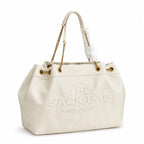 Marc Jacobs The Sack Bag Large Cream Soft Leather Chain-Strap Tote Bag with Embossed Logo