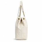Marc Jacobs The Sack Bag Large Cream Soft Leather Chain-Strap Tote Bag with Embossed Logo
