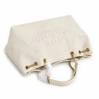 Marc Jacobs The Sack Bag Large Cream Soft Leather Chain-Strap Tote Bag with Embossed Logo