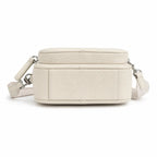 Marc Jacobs The Crossbody Mini Cream Pebble Leather Dual-Zip Crossbody Bag with Embossed Logo