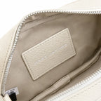 Marc Jacobs The Crossbody Mini Cream Pebble Leather Dual-Zip Crossbody Bag with Embossed Logo