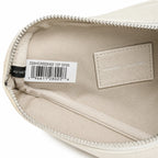 Marc Jacobs The Crossbody Mini Cream Pebble Leather Dual-Zip Crossbody Bag with Embossed Logo