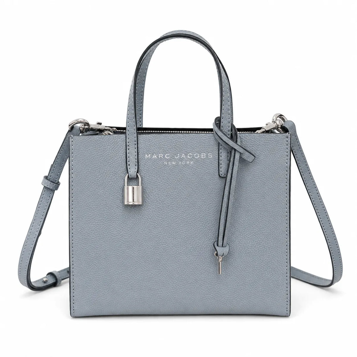 Marc Jacobs The Mini Grind Small Colorblock Leather Tote Bag with Gold Lock & Key Charm