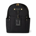 Marc Jacobs Preppy Nylon Backpack Black Water-Resistant School Bag with Gold Zippers & Leather Logo Plaque
