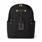 Marc Jacobs Preppy Nylon Backpack Black Water-Resistant School Bag with Gold Zippers & Leather Logo Plaque