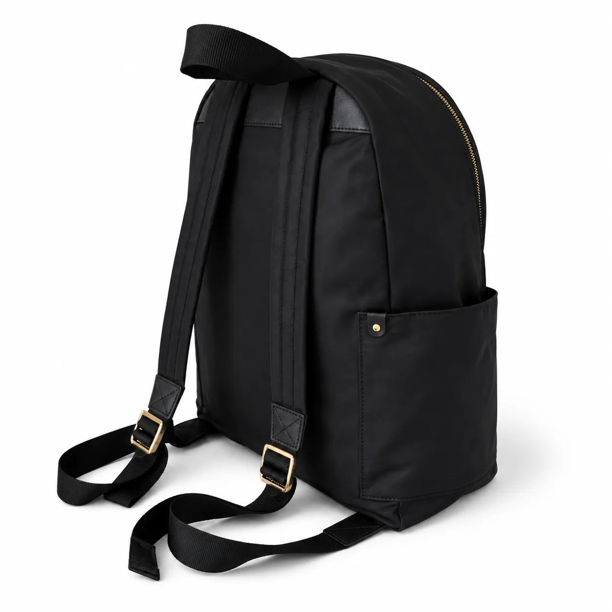 Marc Jacobs Preppy Nylon Backpack Black Water-Resistant School Bag with Gold Zippers & Leather Logo Plaque