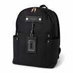 Marc Jacobs Preppy Nylon Backpack Black Water-Resistant School Bag with Gold Zippers & Leather Logo Plaque