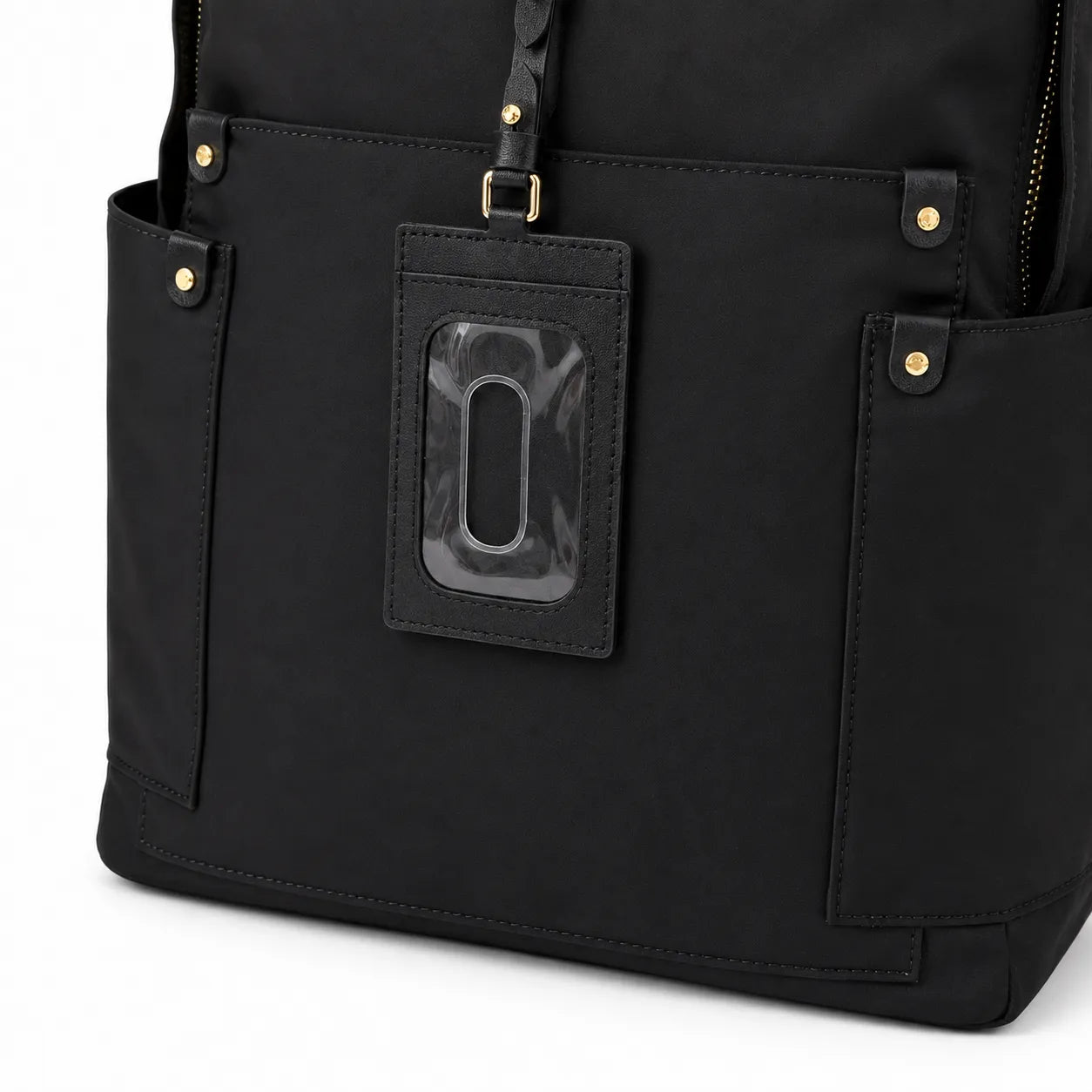 Marc Jacobs Preppy Nylon Backpack Black Water-Resistant School Bag with Gold Zippers & Leather Logo Plaque