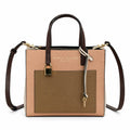Marc Jacobs The Mini Grind Small Colorblock Leather Tote Bag with Gold Lock & Key Charm