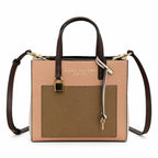 Marc Jacobs The Mini Grind Small Colorblock Leather Tote Bag with Gold Lock & Key Charm
