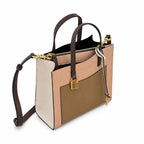 Marc Jacobs The Mini Grind Small Colorblock Leather Tote Bag with Gold Lock & Key Charm