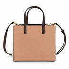 Marc Jacobs The Mini Grind Small Colorblock Leather Tote Bag with Gold Lock & Key Charm