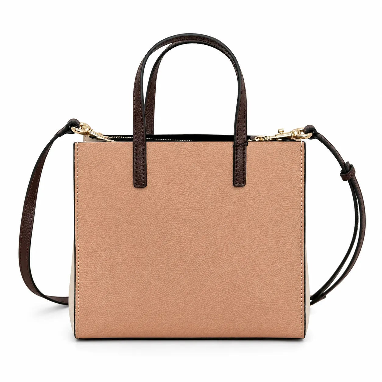Marc Jacobs The Mini Grind Small Colorblock Leather Tote Bag with Gold Lock & Key Charm
