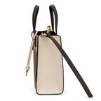 Marc Jacobs The Mini Grind Small Colorblock Leather Tote Bag with Gold Lock & Key Charm