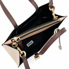 Marc Jacobs The Mini Grind Small Colorblock Leather Tote Bag with Gold Lock & Key Charm