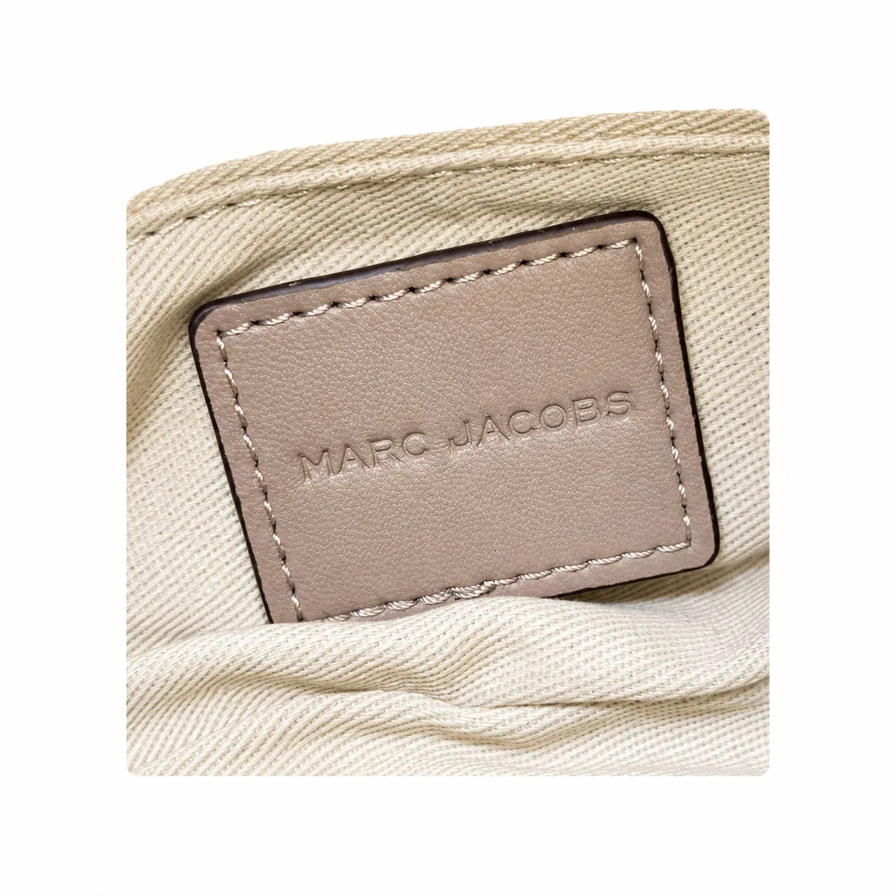 Marc Jacobs The Cristina Small Ivory Soft Leather Ruched Top Handle Bag with Gold Lock & Detachable Strap