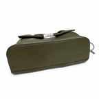 Marc Jacobs The Cristina Medium Olive Green Soft Leather Ruched Shoulder Bag with Silver Lock