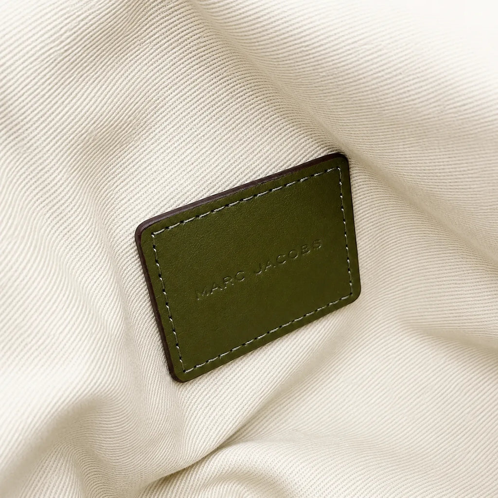 Marc Jacobs The Cristina Medium Olive Green Soft Leather Ruched Shoulder Bag with Silver Lock