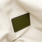 Marc Jacobs The Cristina Medium Olive Green Soft Leather Ruched Shoulder Bag with Silver Lock