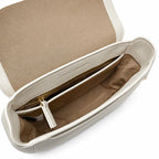 Marc Jacobs The J Marc Small Cream Pebbled Leather Saddle Bag with Gold J Buckle & Detachable Strap
