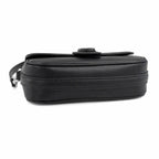 Marc Jacobs The Clover Black Smooth Leather Shoulder Bag with Black J Buckle & Dual Straps