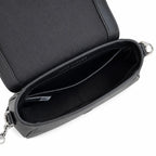 Marc Jacobs The Clover Black Smooth Leather Shoulder Bag with Black J Buckle & Dual Straps