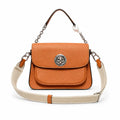 Marc Jacobs The Mini Saddle Small Orange Pebbled Leather Saddle Bag with Silver Turn Lock & Detachable Strap