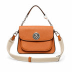 Marc Jacobs The Mini Saddle Small Orange Pebbled Leather Saddle Bag with Silver Turn Lock & Detachable Strap