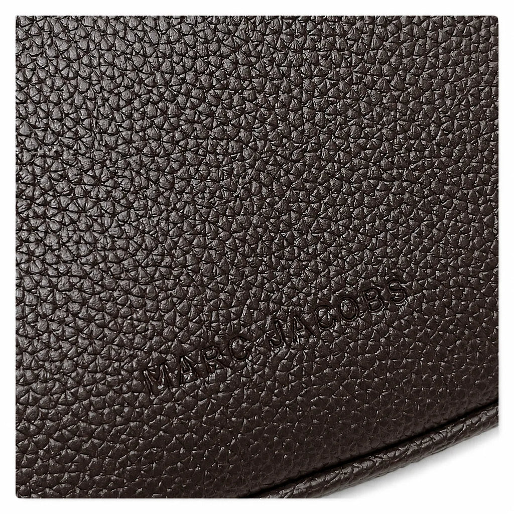 Marc Jacobs The Small Saddle Dark Brown Pebbled Leather Saddle Bag with Gold J Buckle & Detachable Strap