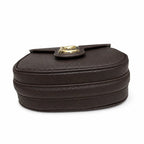 Marc Jacobs The Small Saddle Dark Brown Pebbled Leather Saddle Bag with Gold J Buckle & Detachable Strap