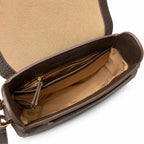 Marc Jacobs The Small Saddle Dark Brown Pebbled Leather Saddle Bag with Gold J Buckle & Detachable Strap