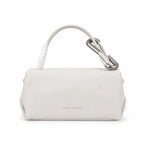 Marc Jacobs The Mini Dual Cream Smooth Leather Mini Tote with Silver Turn Lock & Detachable Chain Strap