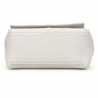 Marc Jacobs The Mini Dual Cream Smooth Leather Mini Tote with Silver Turn Lock & Detachable Chain Strap