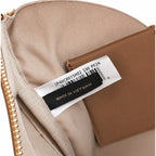 Marc Jacobs The Leather Cube Tan Smooth Leather Mini Camera Bag with Embossed J Logo & Detachable Wide Strap